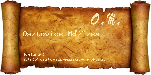 Osztovics Múzsa névjegykártya